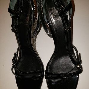 Never worn Burberry studded wedge heel sandal